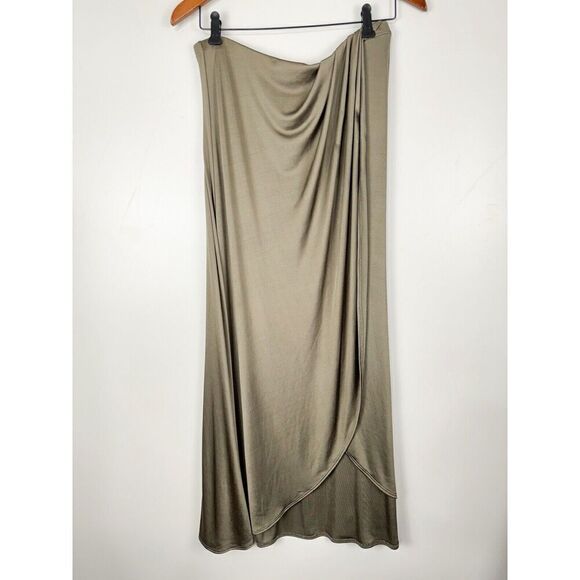 Free People Women's Smoke & Mirrors Faux Wrap Skirt Green Size Large - Picture 1 of 6